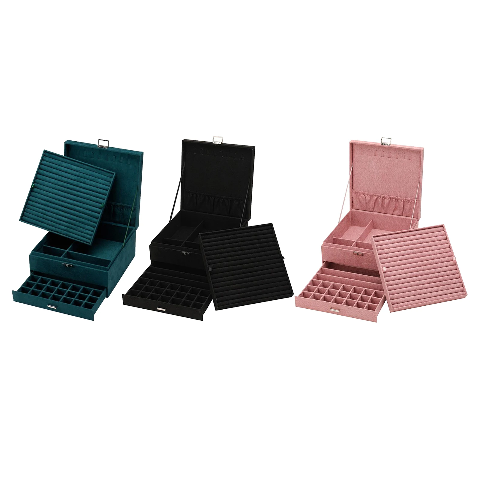 

Velvet Jewelry Storage Box Display Organizer Case Holder Container