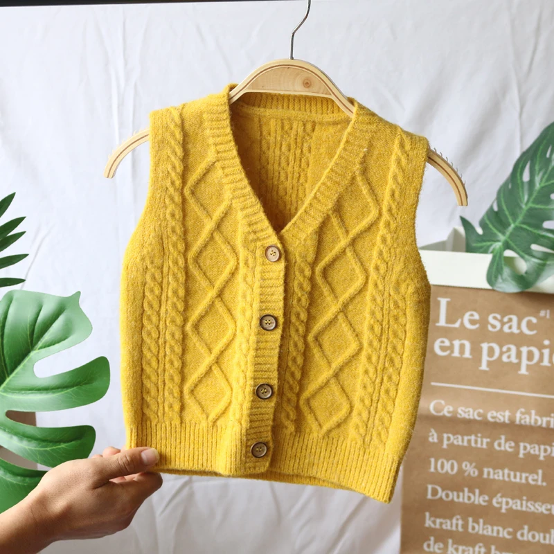 Детский жилет новая весенняя Вязаная Шаль для маленьких девочек кардиган свитер