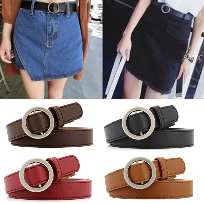 

2Styles 105-110CM Cute Round Square Heart Shape Metal Pin Buckle Clear Belt Girl Dress Decorative Transparent Waistband