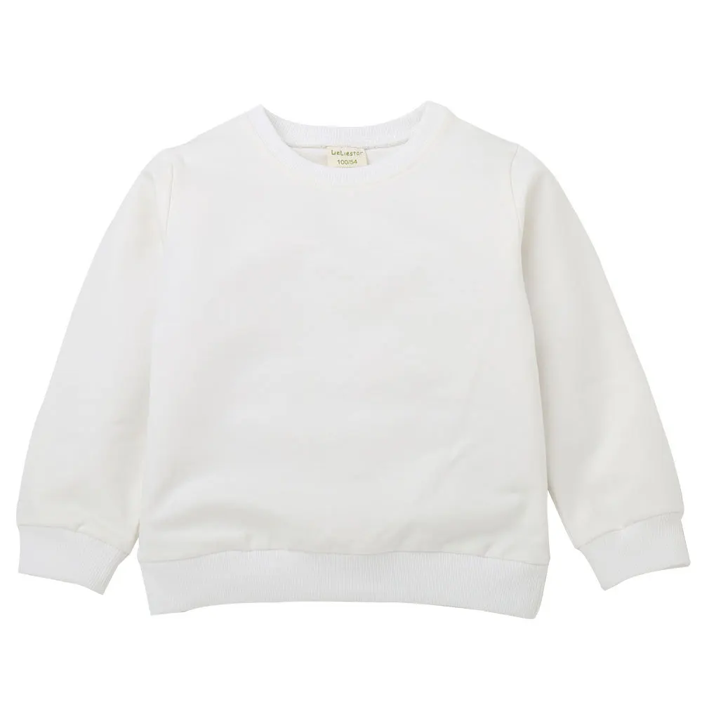 Spring and Autumn Children Long Sleeve Shirt Solid Color Sweatshirt Baby Boy Girl White Pullover Casual Kids Clothes | Детская одежда и