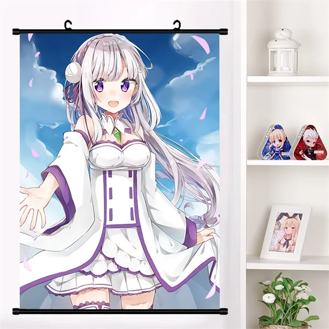 E Аниме Re: zero kara hajimeru isekai seikatsu Beatrice Emilia настенный плакат коллекция домашнего декора - Цвет: E