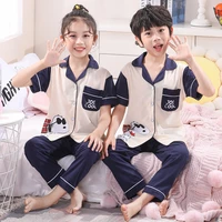 girl boys pajamas sets 2pcssets%c2%a02021 splicing spring summer cotton nightwear homewear sleepwear underwear children clothing