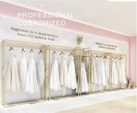 lizhou clothing store display rack floor to ceiling wedding dress rack high end studio dress evening dress shelf