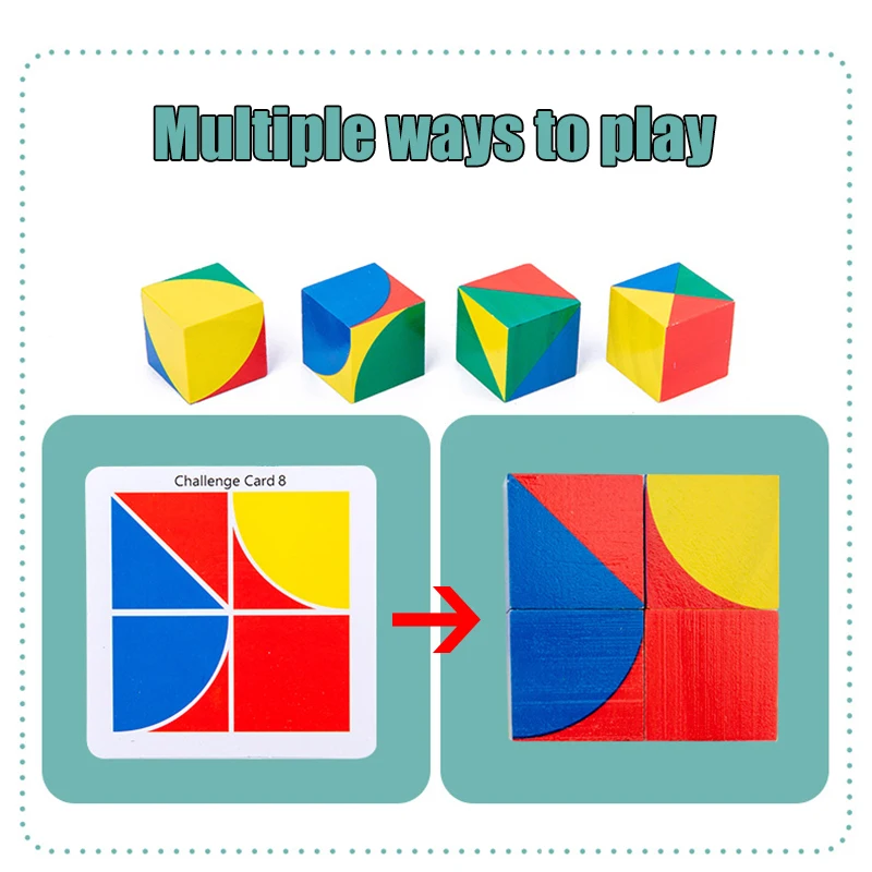 Детские деревянные строительные блоки Кубики Игрушки пространственное мышление