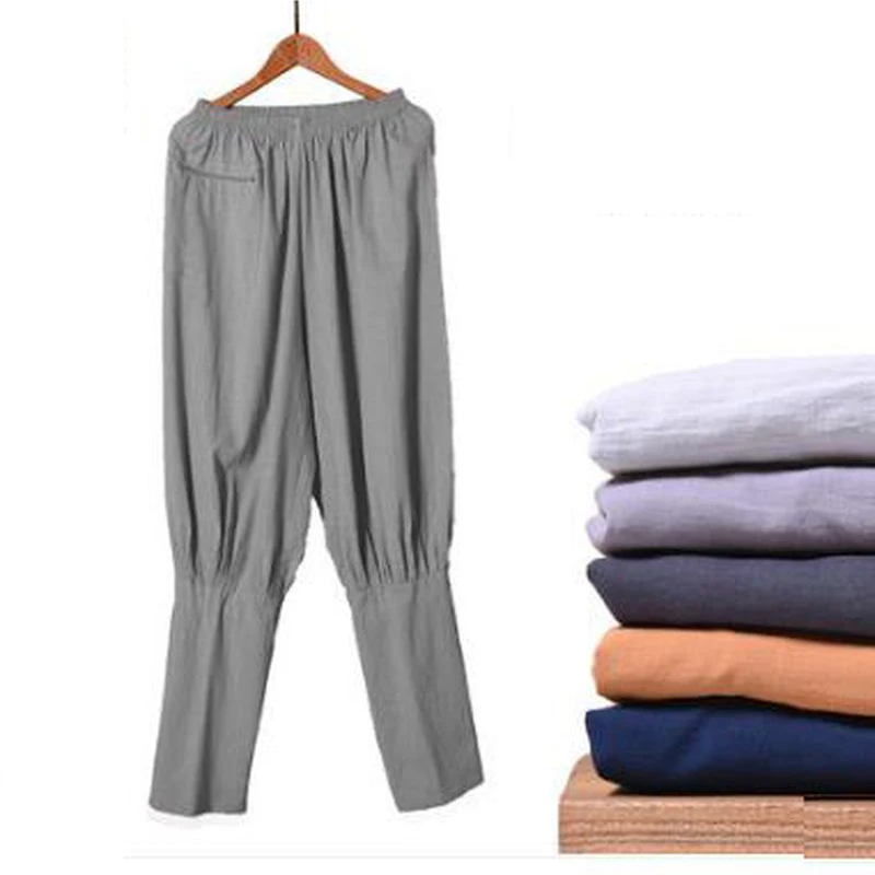 Унисекс Топ Quality100 % хлопок Весна и лето буддизм дзен лежал брюки монахов Шаолинь