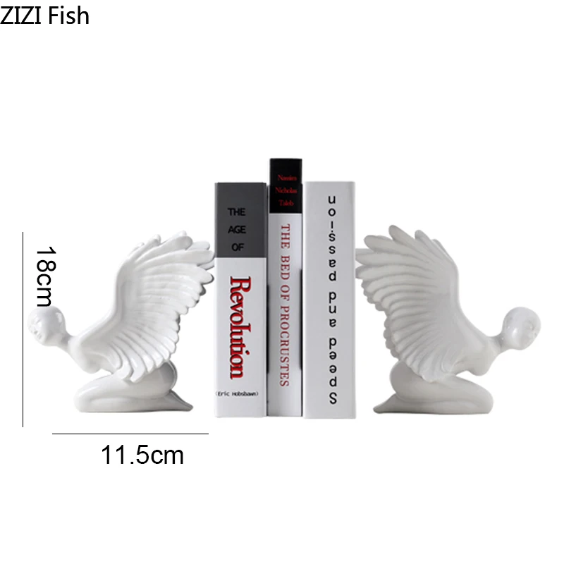 

Modern Minimalist Art Figures Bookend Ceramics BOOKENDS Book Holders Gifts for Christmas Pure White Festival Gifts Home Decor