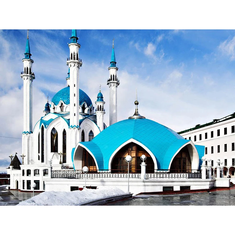 Алмазная вышивка в виде мечети картина Стразы Настенный декор 5D мозаика