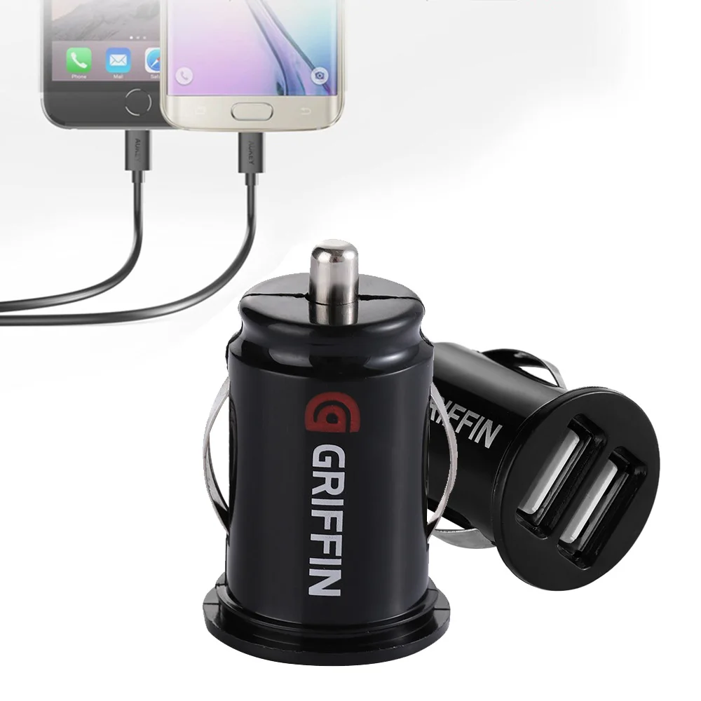 Автомобильное Универсальное зарядное устройство Mini USB с двумя портами адаптер