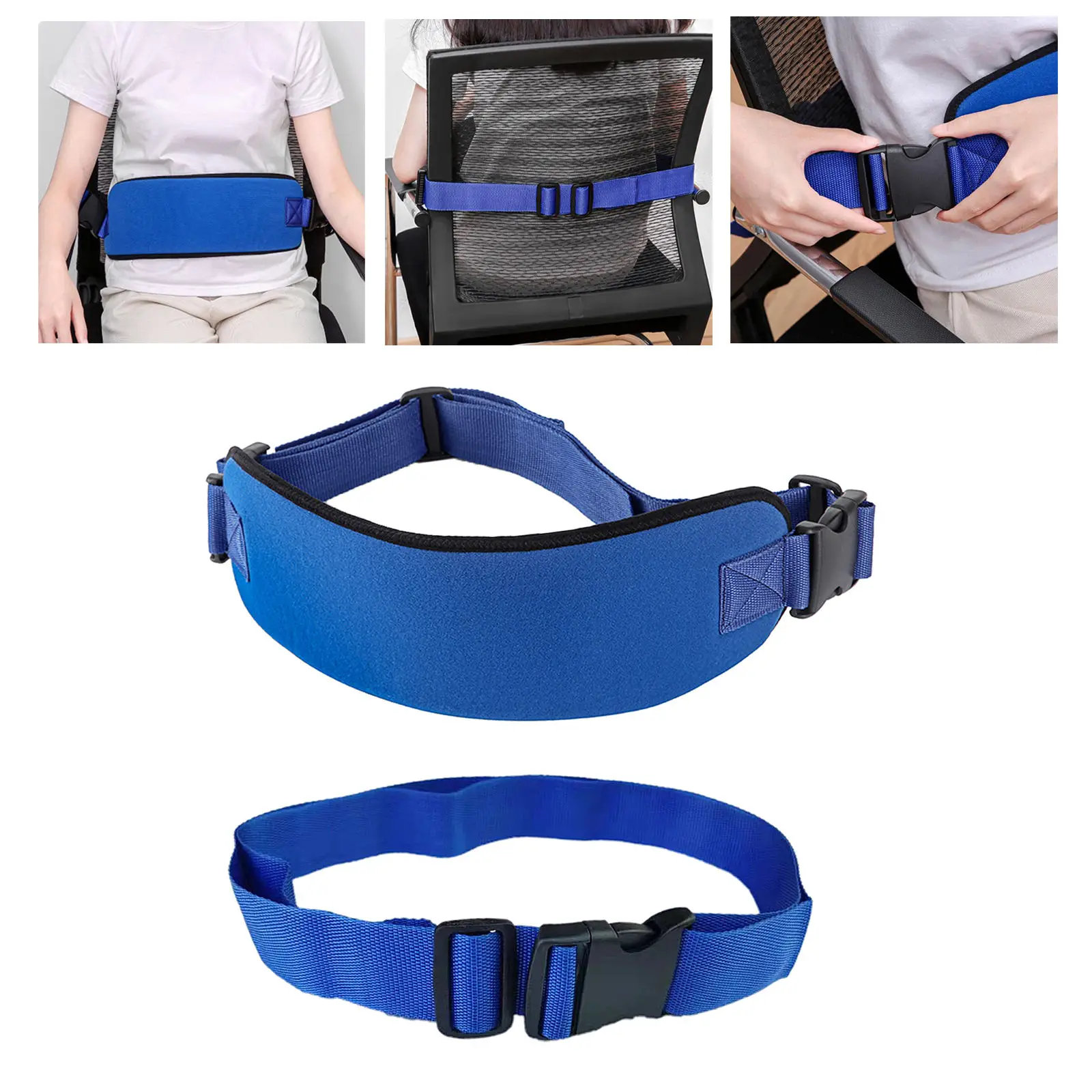 Wheelchair Seat Belt Protect Fixed Durable Quick Release Buckle Blue Constrained Bands for Patient Caring Adult Disabled Elderly |