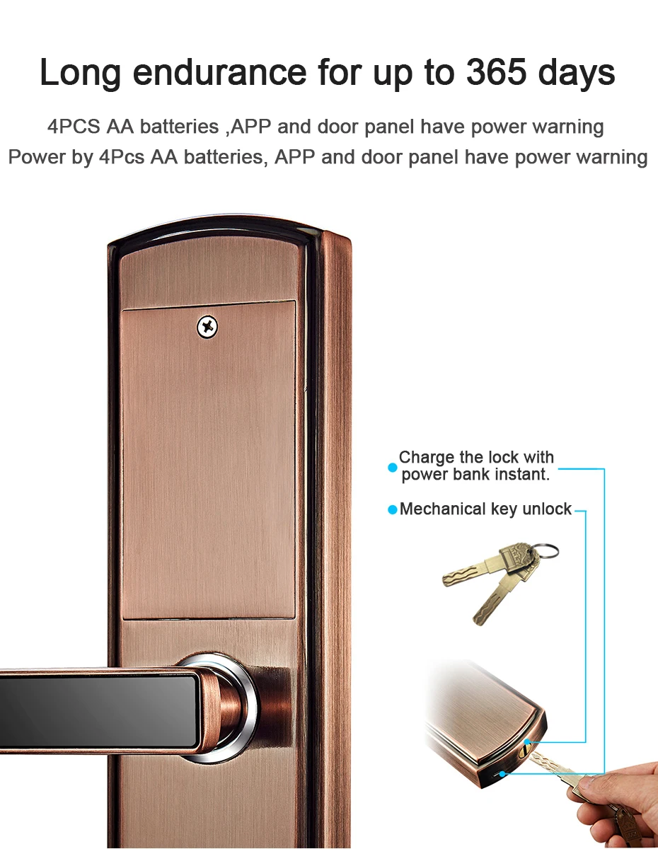Smart Biometric Fingerprint Lock with Digital Password RFID Card Key Electronic Smart Fingerprint Door Lock keyless lock