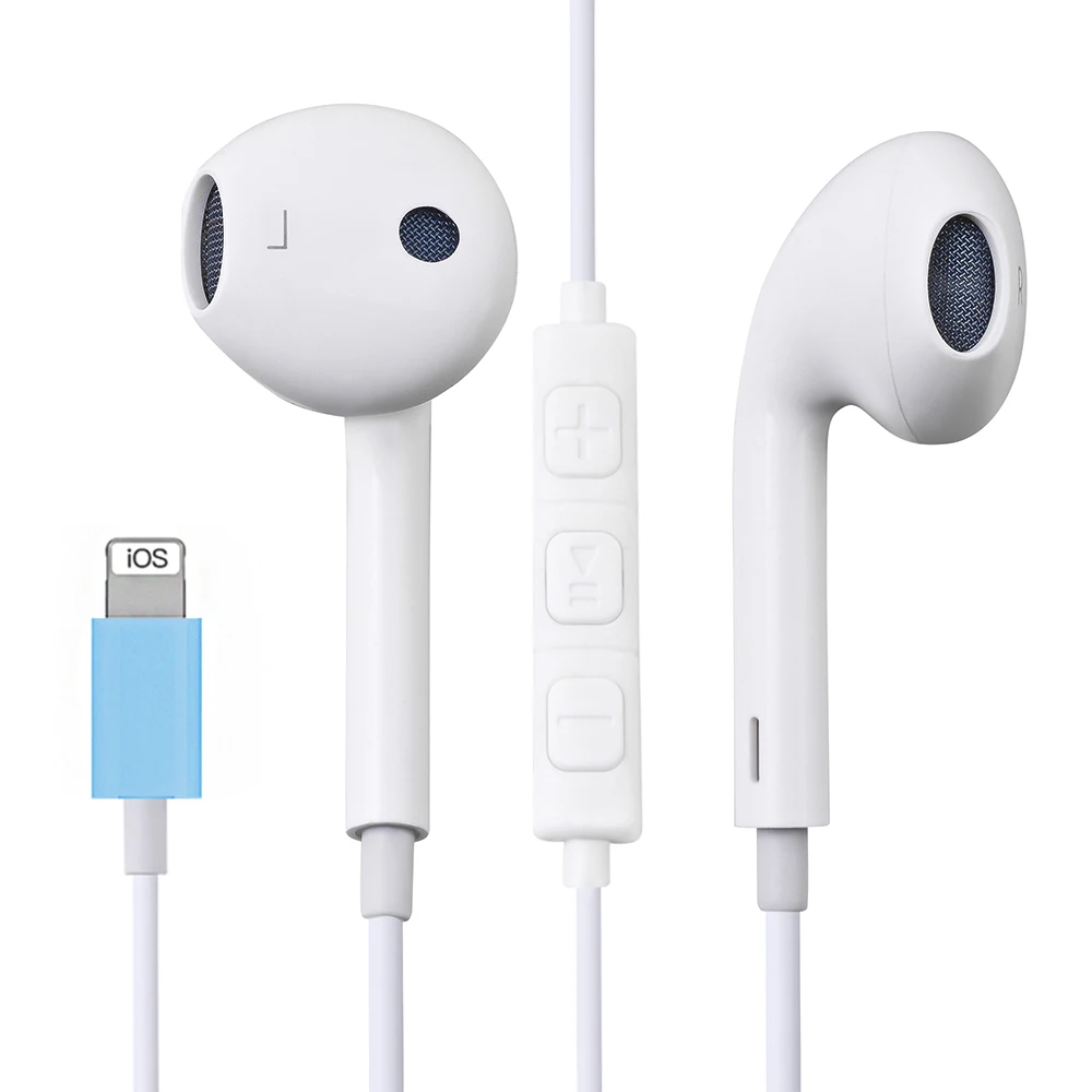 (Bluetooth) наушники для iPhone 7 8 Plus X XR XS MAX 11 Pro Max стерео звук проводные с микрофоном