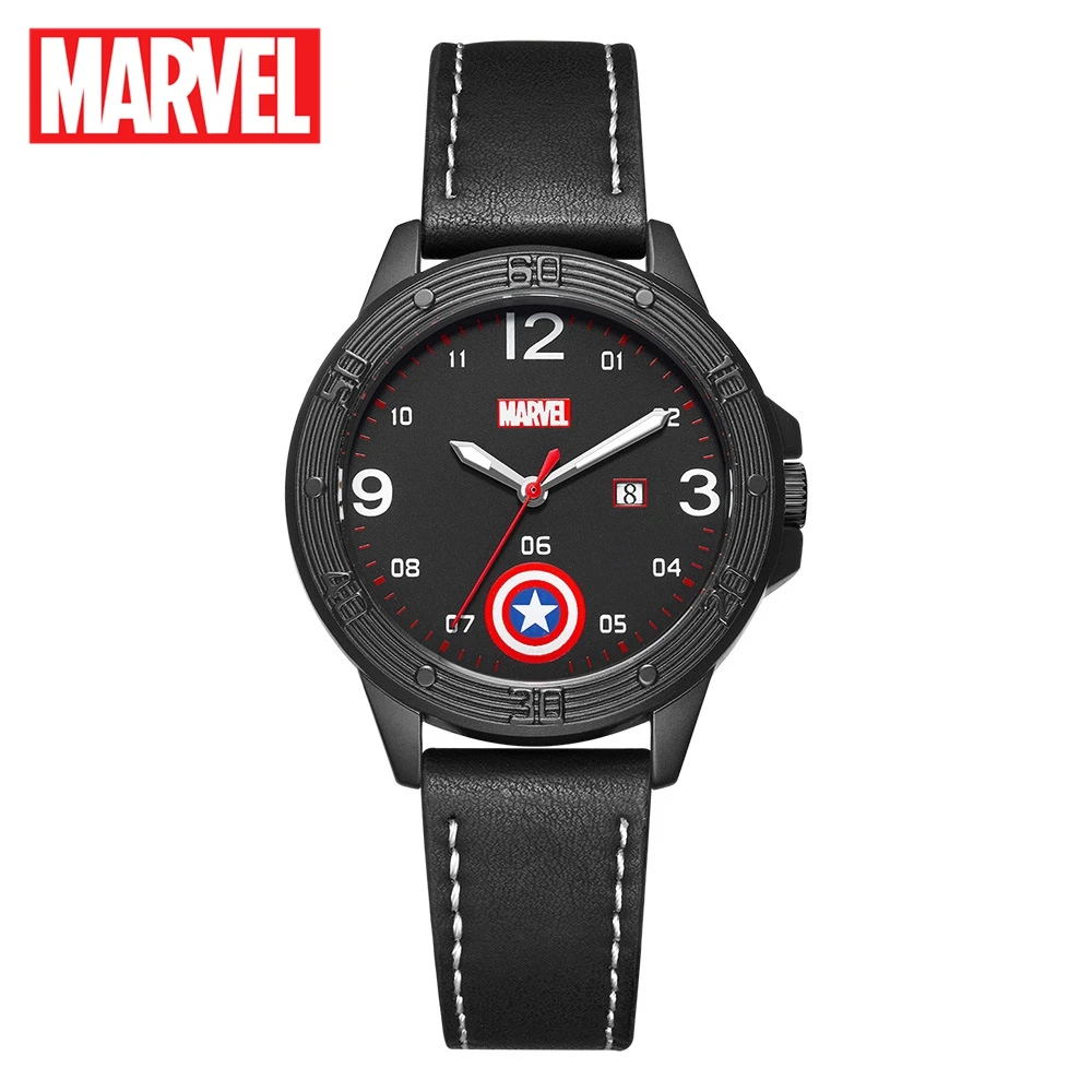 Часы мужские спортивные с календарем и кожаным ремешком черные|Детские часы| |