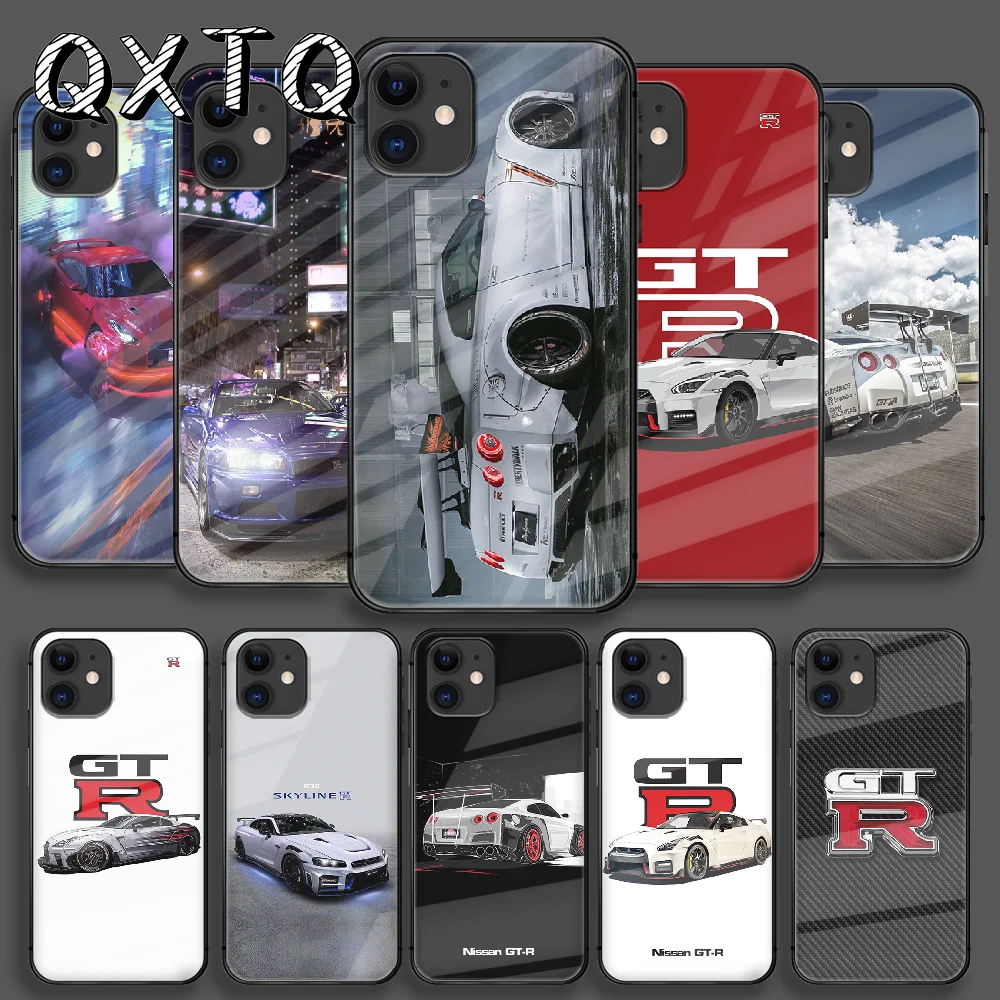

Sports Car Skyline Gtr Tempered Glass Phone Case For IPhone 5 6 7 8 11 12 S SE X Xs Xr Plus Pro Max 2020 Mini Cover Cell Luxury