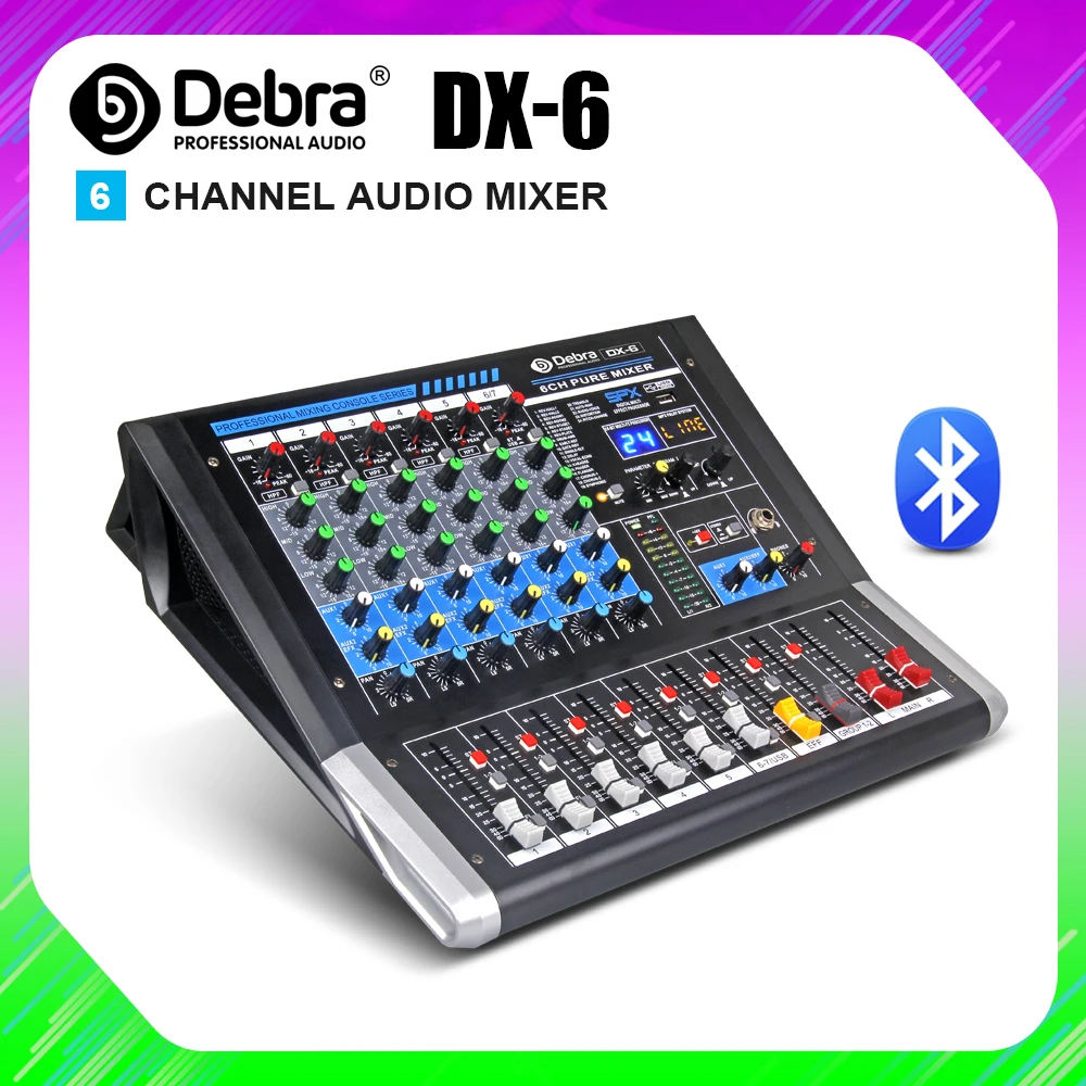 Аудиосистема Debra 6 канальный миксер звуковая плата диджейского контроллера с 24 DSP