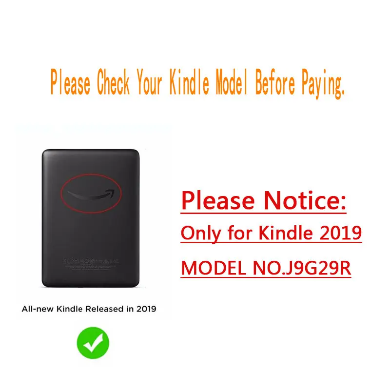 Умный чехол подставка оригами для amazon Kindle 2019 выпущенный кожаный книжка