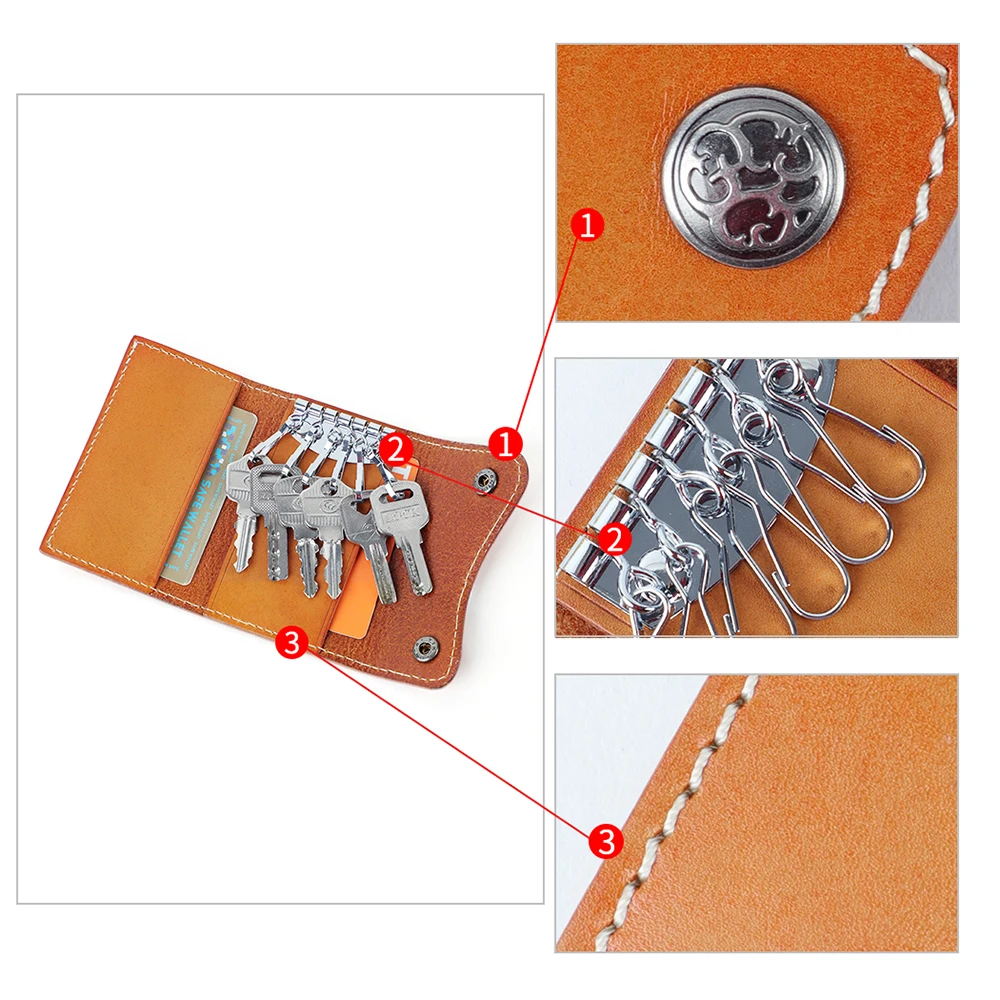 Кожаный чехол JOGUJOS с пряжкой для ключей сумка из натуральной кожи держатель