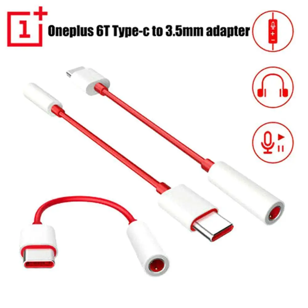 Переходник для наушников Oneplus 7 Pro 6T USB Тип C на 3 5 мм Aux аудио One Plus 1 + музыкальный