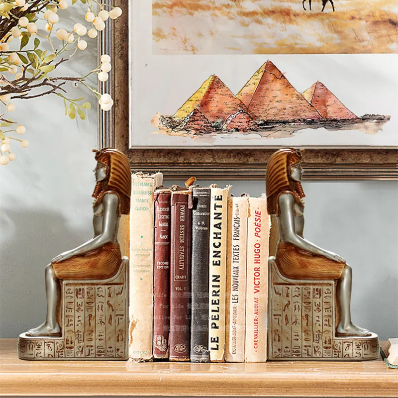 2 шт./компл. Древний Египет король Фараон книжные концы статуя изделия из смолы