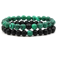 new fashion 8mm black frosted stone malachite bracelet for women and men