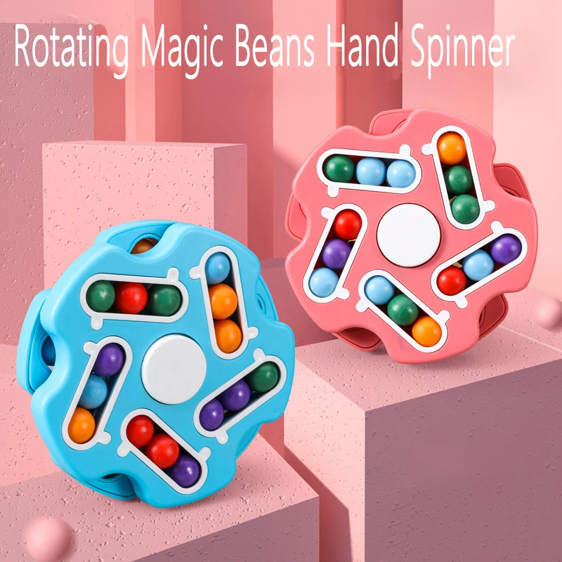 

Новые игрушки Fidget 2 в 1 ручная вертушка вращающиаяся Волшебная бобы, игрушка для снятия стресса, ручной Спиннер для взрослых игрушка фиджет-С...