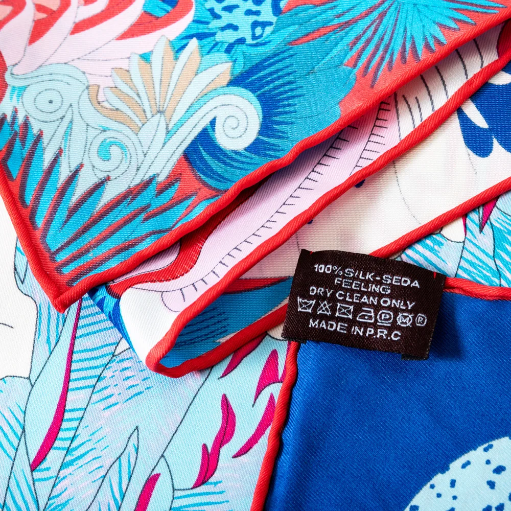 Шелковый шарф 90 см женский головной платок ручной работы кудрявый хиджаб Женская