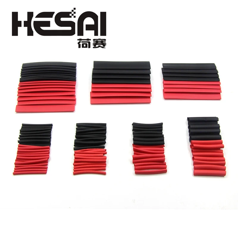 Термоусадочные трубки 127 шт./лот черные ассортимент автомобильных кабельных