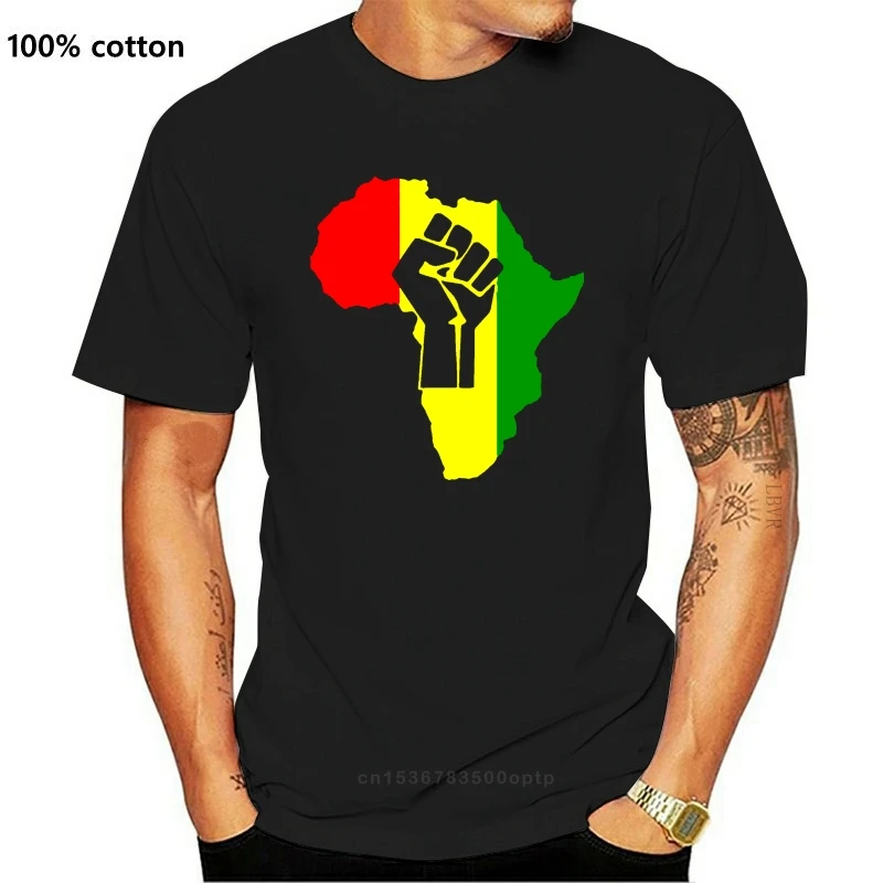 New AFRICA Power Rasta Reggae Music Logo Men's T-shirt Man Cotton Camisetas Print Short Sleeve T Shirt Streetwear | Женская одежда