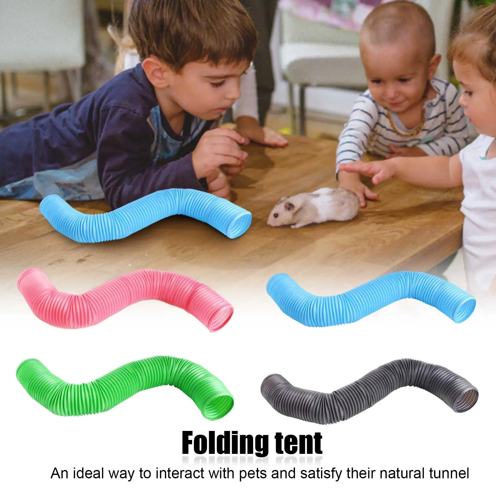 

Hamster Telescopic Tube Plastic Fun Training Tube Telescopic Durable Tunnel Hamster Toy For Small Pets Such As Ferrets And Mice