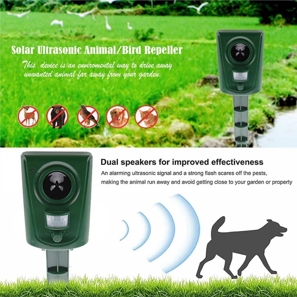 Уличный ультразвуковой отпугиватель животных вредителей птиц крыс Отпугиватель