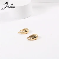 joolim high end pvd plated small oval drop shape hoop earring drop shipping supplier