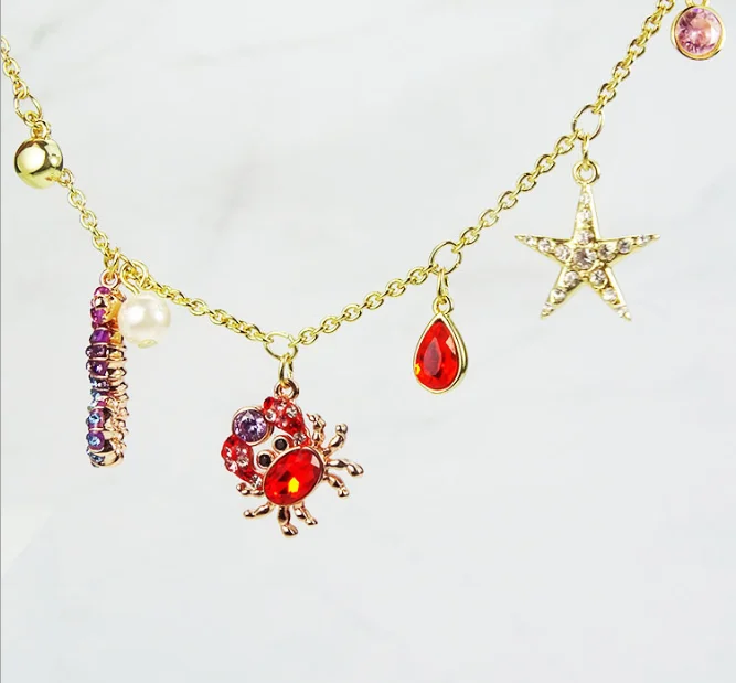 Женский яркий подводный мир SWA браслет с кристаллами в виде краба морской звезды