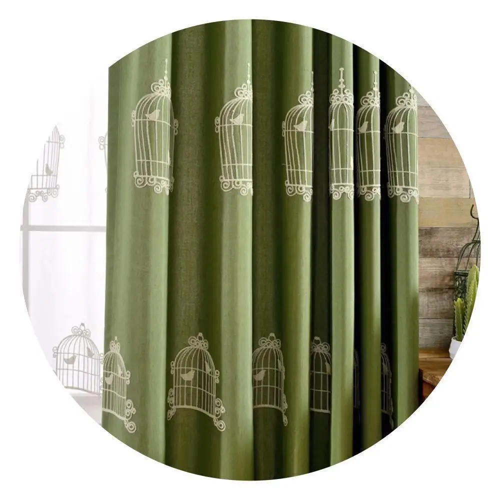 

Currently Available Cotton And Linen Curtain Fabric Embroidered Korean Cartoon Simple Modern Curtain Fabric