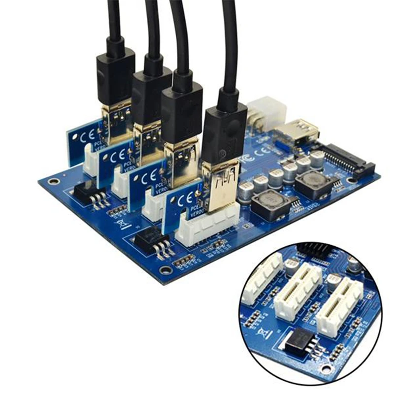 

M.2 NGFF PCIE PCI Express Extender Riser Card Adapter 4 PCI-E Slot Adapter PCIe Port Multiplier M2 Card for Mining