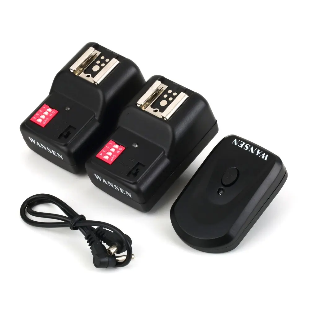 

PT-16GY 16 Channels Wireless Flash Trigger Transmitter SET with 2 Receivers for Canon Nikon Pentax Olympus