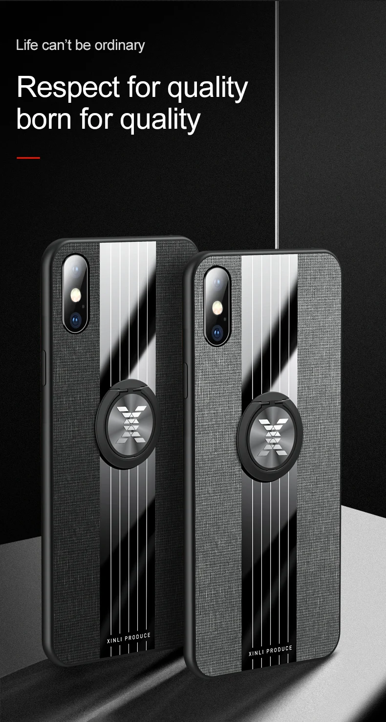 

Leather Magnetic Finger Ring Holder Soft Phone Case For iphone 6 6S 7 8 Plus X XS MAX XR Protective TPU Case Back Cover Coque