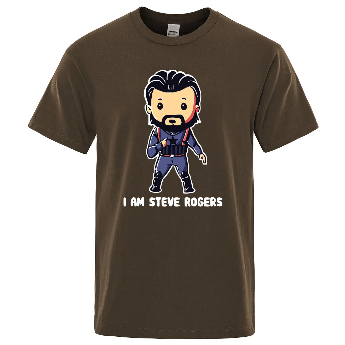 2020 летняя хлопковая Футболка с принтом I AM steve rogers Мужская футболка коротким