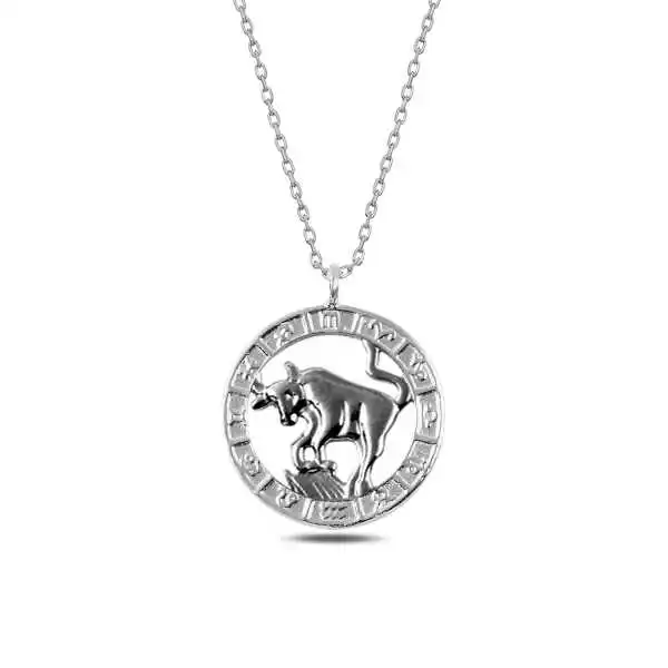 

Real Silver 925 Jewelry Sterling Silver Taurus Zodiac Pendant