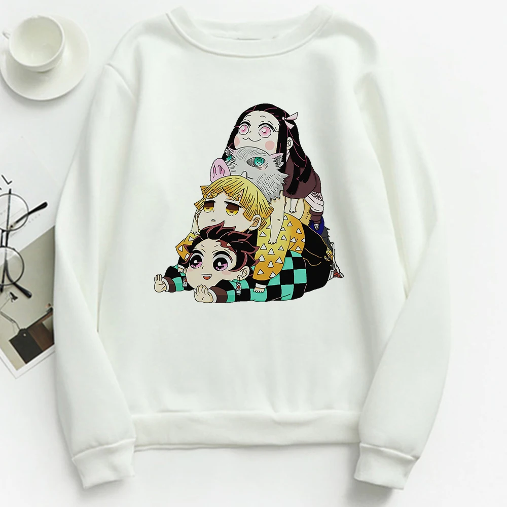 

Demon Slayer Kimetsu No Yaiba Women Cute Cartoon Hoodies Europe Popular Hipster Pullover Aesthetic Winter Warm Sweatshirt