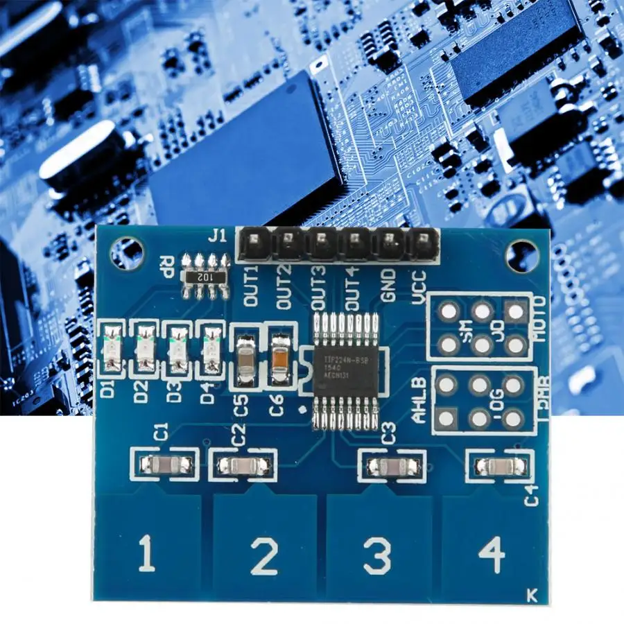 4 канальный емкостный сенсорный переключатель TTP224 5 шт. модули сенсорного модуля