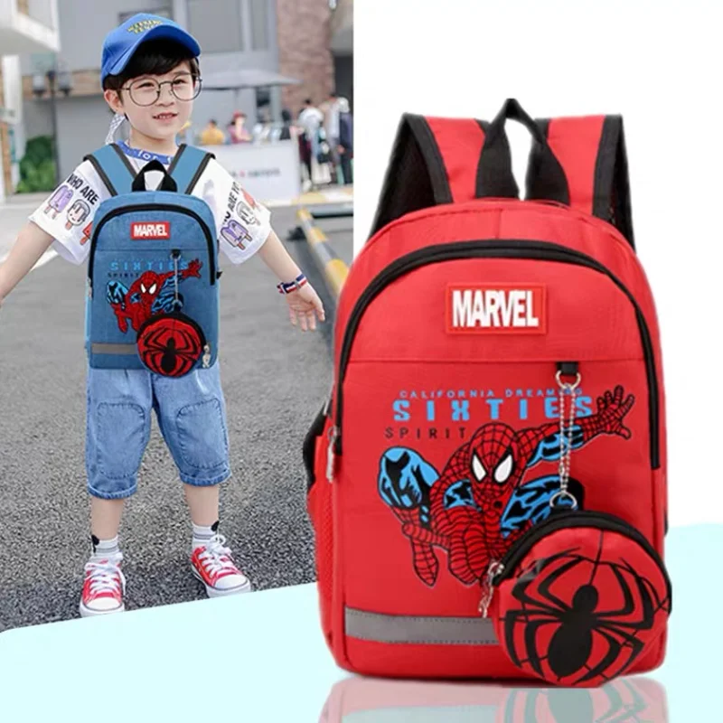 

Disney Marvel Spiderman Superhero Bag Captain America Cute Cartoon Children's Backpack Boys and Girls Backpack Christmas Gifts