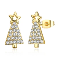 christmas tree shaped ear studs for women earrings trendy holiday party anniversary accessories