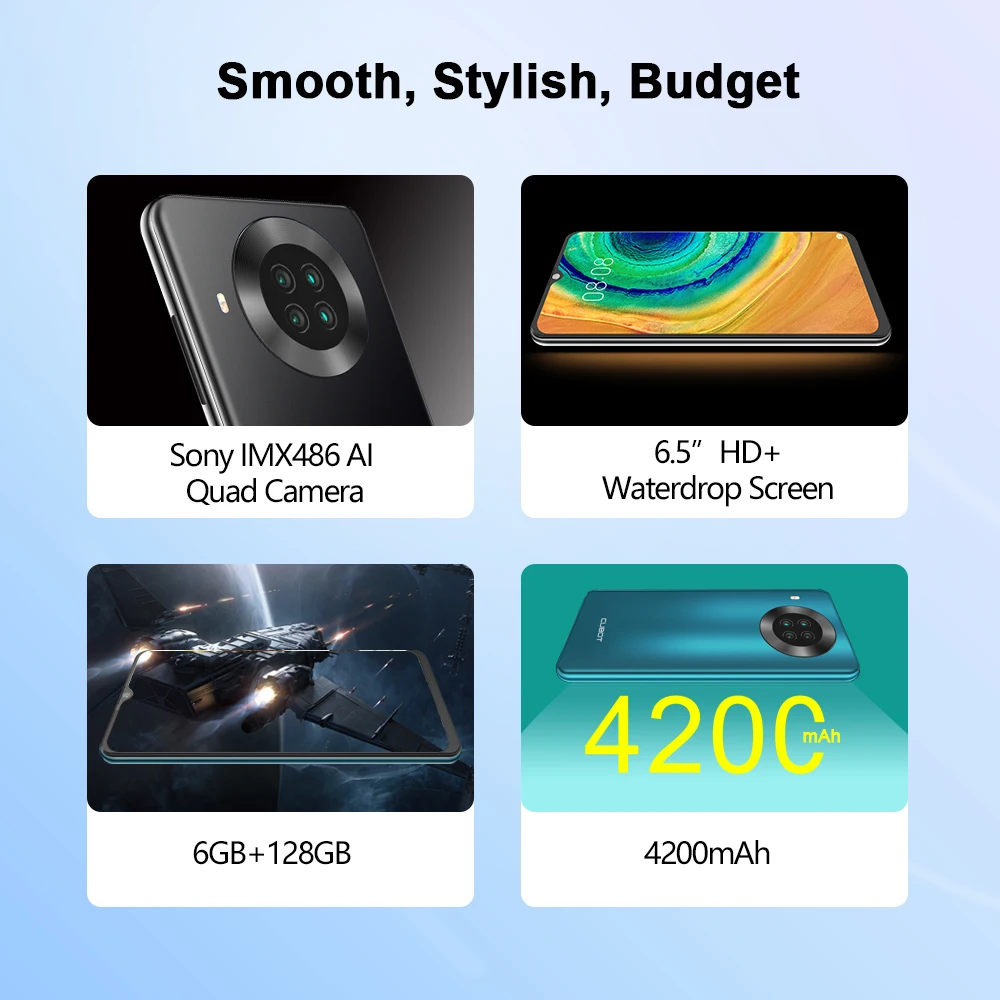 Cubot Note 20 Pro Quad Камера смартфон NFC 6/8 ГБ + 128 Гб 6 5 дюймов 4200 мАч Android 10 Dual SIM телефон 4