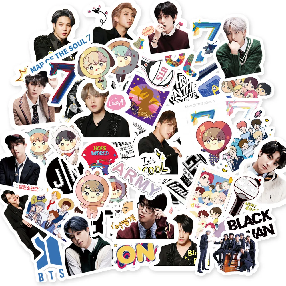 KPOP 55 шт./компл. Bangtan Boys Poser наклейки карта души 7 JUNG KOOK JIMIN JIN SUGA J HOPE DIY Мультяшные