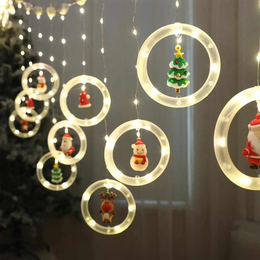 

2022 New 3M Christmas Decorations Led Lights Wishing Ball Icicle Light String With 10 Luminous Pendant New Year Party Decor