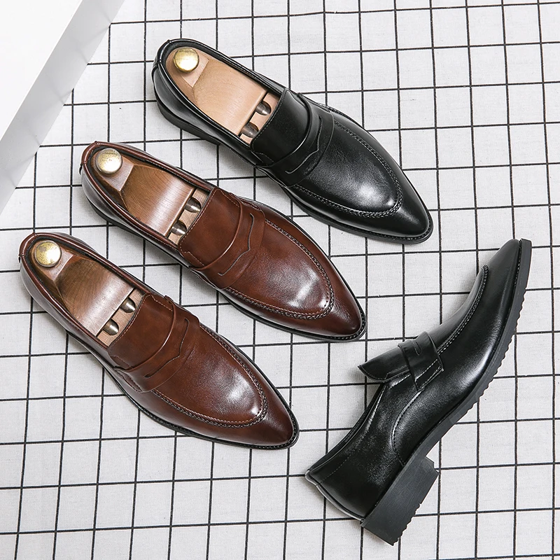 

Men Casual Shoes Casual Leather Man Shoe Skin Shoes Lather For Men Summer Fashion Black Moccasins Male Formal Cordless Dress