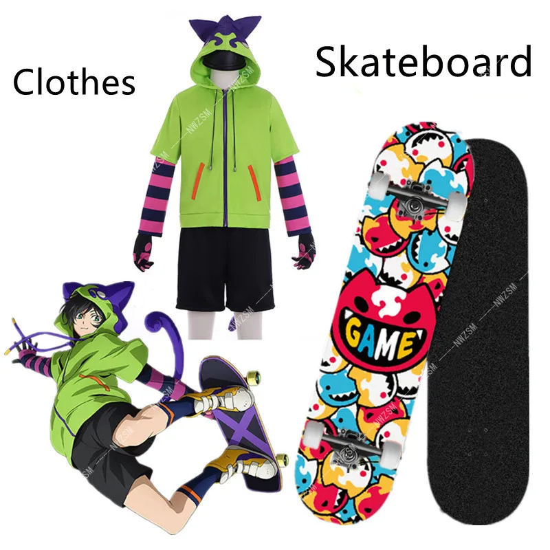 

Аниме Косплей скейт Бесконечность Мия китайский Косплей Костюм с капюшоном молния новичок скейтборд