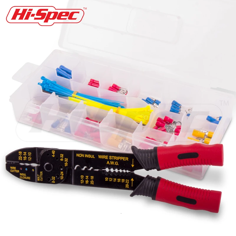 Hi-Spec, 176 шт., Мультитул, инструмент для зачистки проводов, обжимные плоскогубцы, инструмент для зачистки, обжимной инструмент для кабелей, резак для зачистки проводов с клеммой DT40107