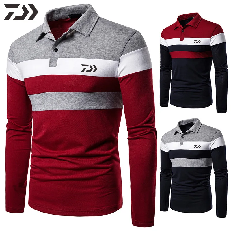 

Daiwa Spring Summer Shirt For Fishing Men Patchwork Thin Fishing T-Shirt Polo Breathable Quick Dry Casul Fishing Clothes Outdoor
