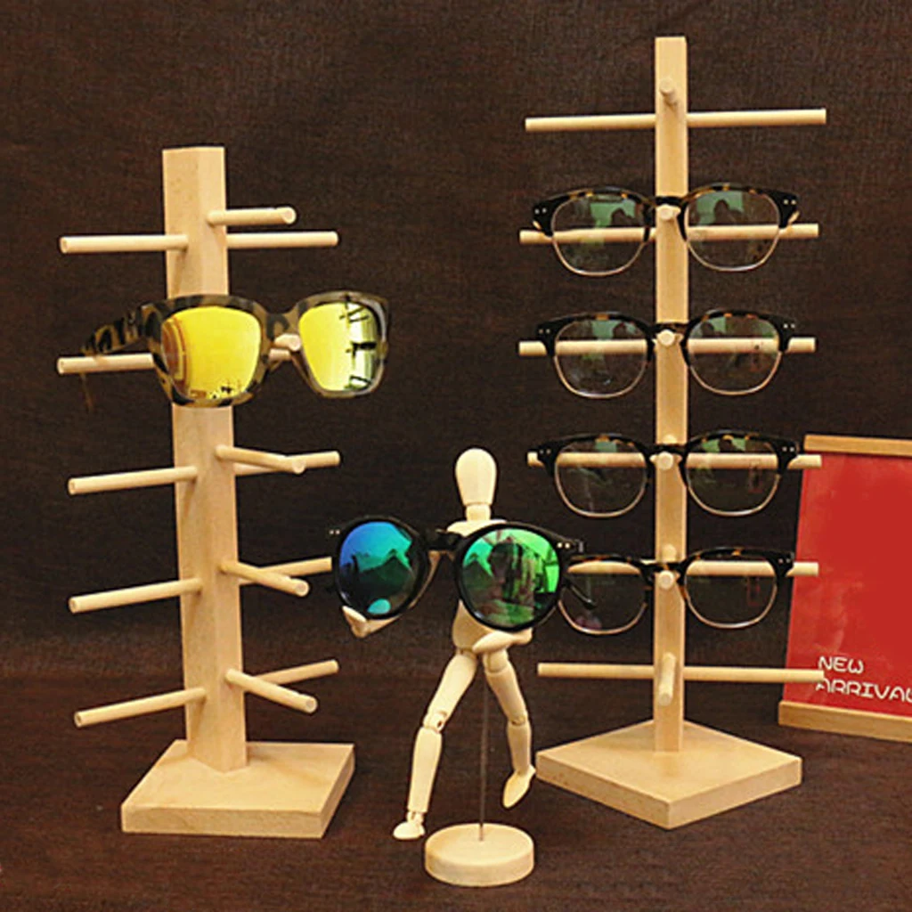 

Wooden Glasses Sunglass Eyeglasses Display Rack Stand Organizer 3/4/5/6-Layer