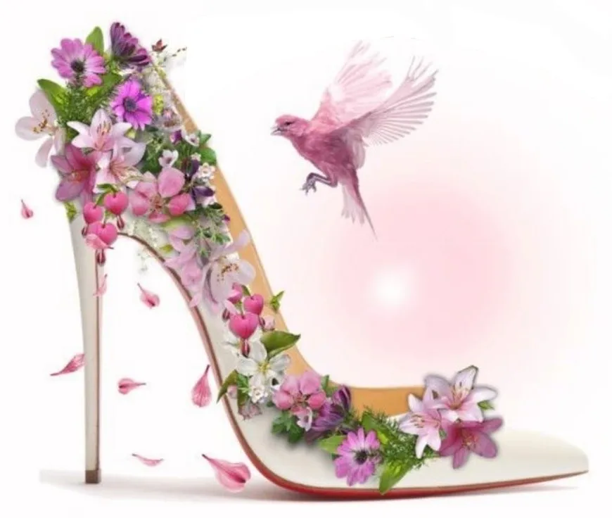 

JMINE Div 5D Lady High Heels Shoes Bird Flower Full Diamond Painting cross stitch kits art Scenic 3D paint by diamonds